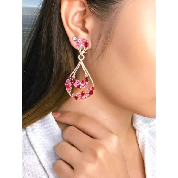 Amazing 18k Rose Gold Long Chandelier Earrings with 104CT DE1160 Diamond Source NYC Earrings Amazing 18k Rose Gold Long Chandelier Earrings with 104CT DE1160 Diamond Source NYC Earrings