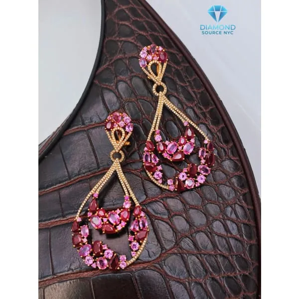 Amazing 18k Rose Gold Long Chandelier Earrings with 104CT DE1160 Diamond Source NYC Earrings Amazing 18k Rose Gold Long Chandelier Earrings with 104CT DE1160 Diamond Source NYC Earrings
