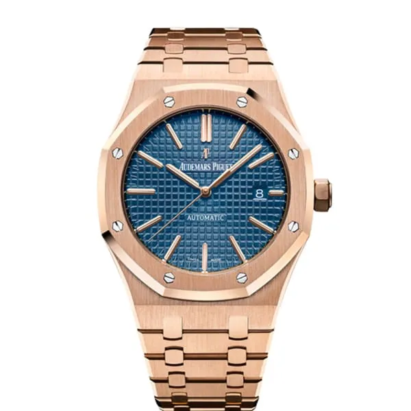 Audemars Piguet Audemars Piguet Royal Oak Selfwinding 41mm Mens Watch Ref 15400OROO1220OR03 Blue Dial 18K Rose Gold Bracelet Bracelets Audemars Piguet Audemars Piguet Royal Oak Selfwinding 41mm Mens Watch Ref 15400OROO1220OR03 Blue Dial 18K Rose Gold Bracelet Bracelets