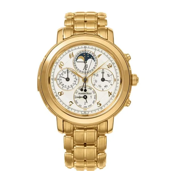 Audemars Piguet Bracelets Audemars Piguet Jules Audemars Grande Complication 42mm Mens Watch Ref 25984BAOO1138BA01 White Chronograph Moonphase Dial 18K Yellow Gold Bracelet Audemars Piguet Bracelets Audemars Piguet Jules Audemars Grande Complication 42mm Mens Watch Ref 25984BAOO1138BA01 White Chronograph Moonphase Dial 18K Yellow Gold Bracelet