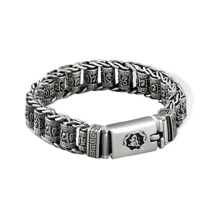 Bracelets Belbren Om Mani Padme Hum Tibetan Prayer Wheel Spinner Bracelet Alloy Adjustable Sizes