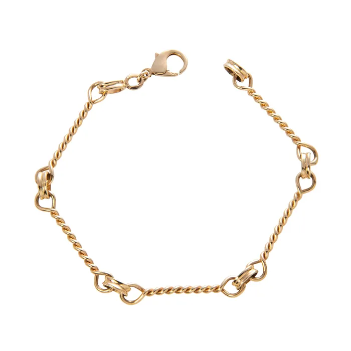 Bracelets Croghans Vintage 14K Gold Twisted Bar Link Bracelet