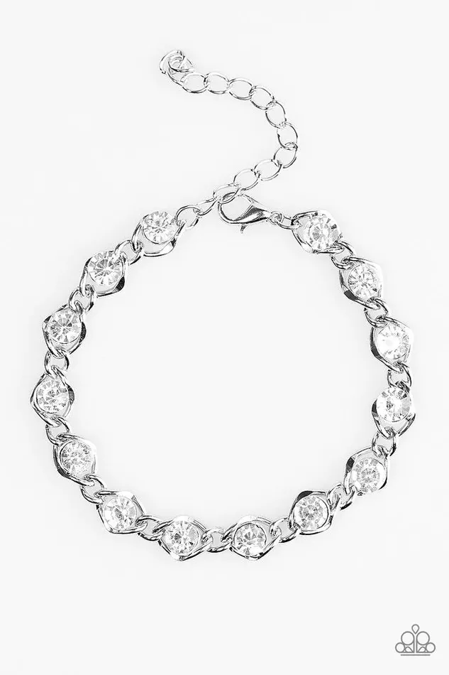 Bracelets Paparazzi Bracelet Last GLAM Standing White Paparazzi Jewelry
