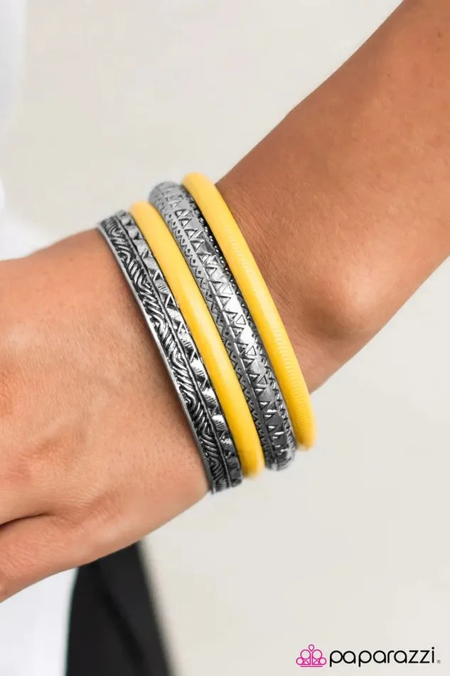 Bracelets Paparazzi Jewelry Paparazzi Bracelet A Walk Through the JURASSIC Park Yellow Bracelets Paparazzi Jewelry Paparazzi Bracelet A Walk Through the JURASSIC Park Yellow