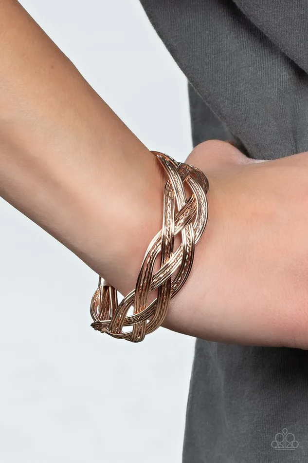 Bracelets Paparazzi Jewelry Paparazzi Bracelet Get Your Wires Crossed Rose Gold