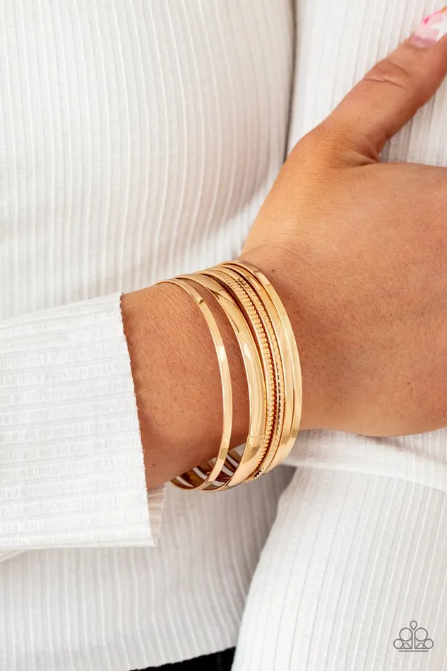Bracelets Paparazzi Jewelry Paparazzi Bracelet Gliding Gleam Gold