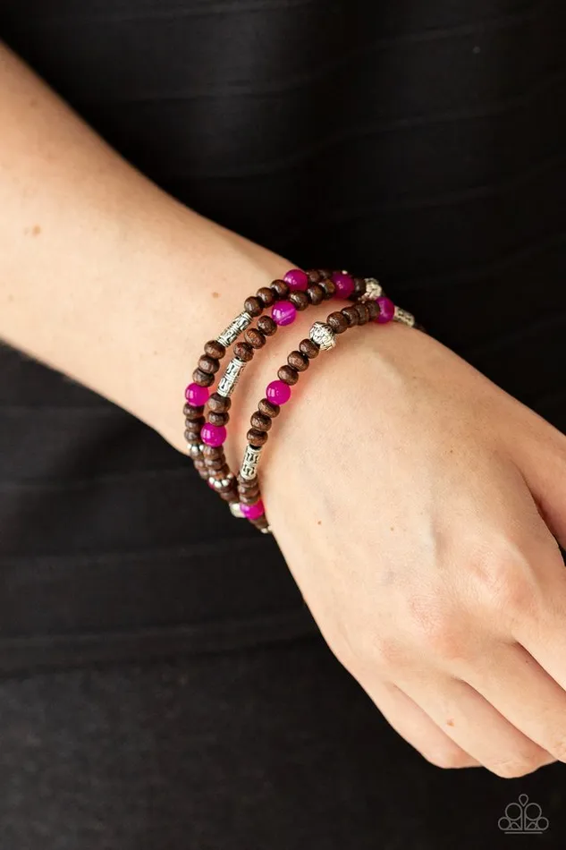 Bracelets Paparazzi Jewelry Paparazzi Bracelet Woodsy Walkabout Pink