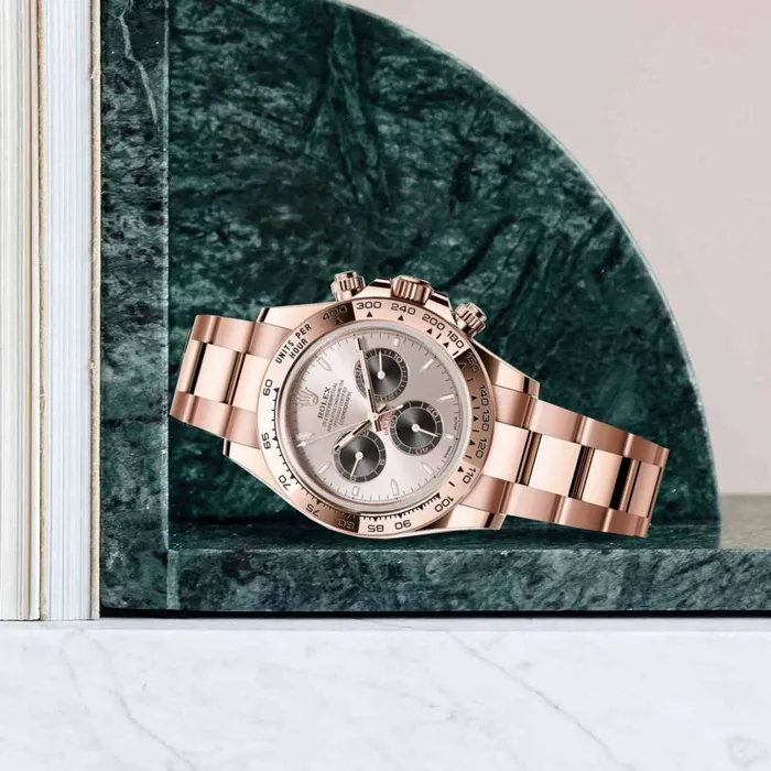 Bracelets Rolex Rolex Cosmograph Daytona 40mm Ref 126505 Sundust Black Index Dial 18K Rose Gold Oyster Bracelet Mens Watch