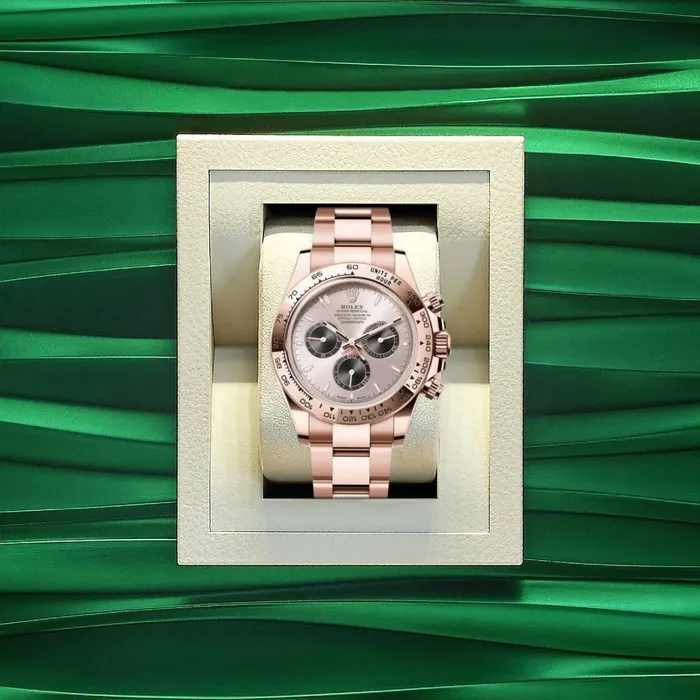 Bracelets Rolex Rolex Cosmograph Daytona 40mm Ref 126505 Sundust Black Index Dial 18K Rose Gold Oyster Bracelet Mens Watch