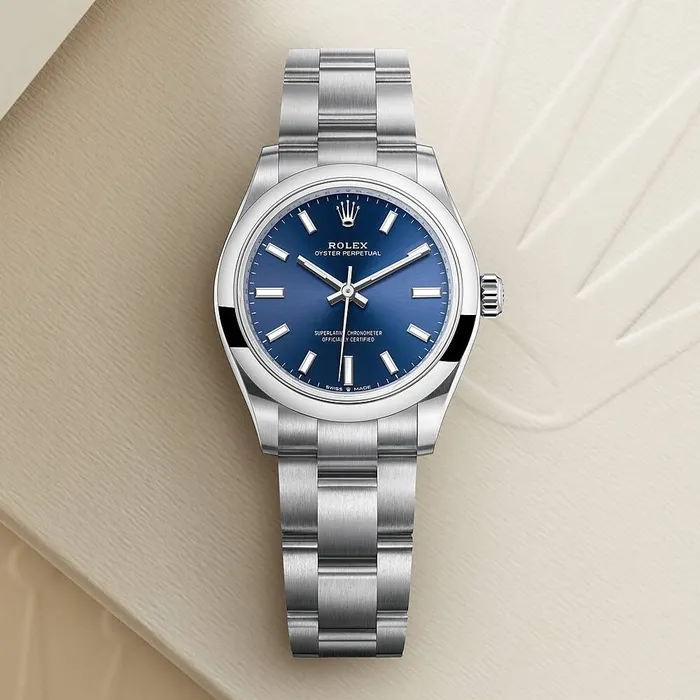 Bracelets Rolex Rolex Oyster Perpetual 31mm Ref 2772000003 Bright Blue Stick Dial Stainless Steel Oyster Bracelet Watch