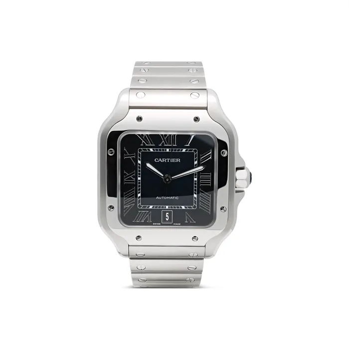 Cartier Santos De Cartier Watch Steel Blue Dial Preowned Cartier Watches Cartier Santos De Cartier Watch Steel Blue Dial Preowned Cartier Watches