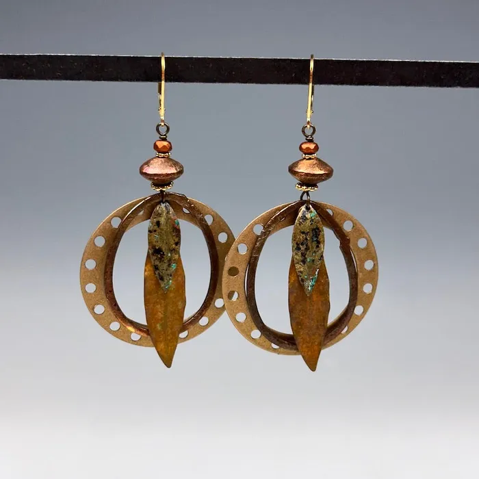 Chipita Earrings Leafy Hoop Earrings