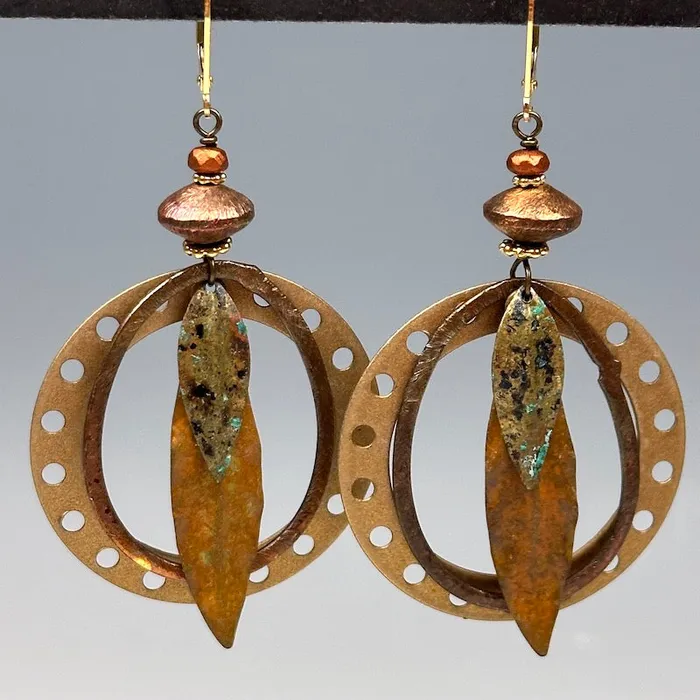 Chipita Earrings Leafy Hoop Earrings