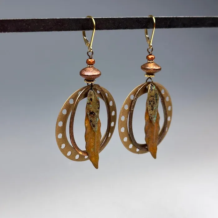 Chipita Earrings Leafy Hoop Earrings