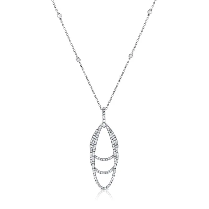 CJ Charles Jewelers Necklaces Estate Gregg Ruth 18kt White Gold Diamond Oval Pendant CJ Charles Jewelers Necklaces Estate Gregg Ruth 18kt White Gold Diamond Oval Pendant