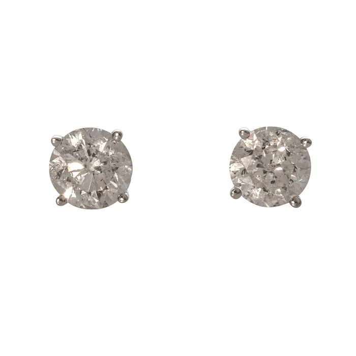 Croghans Earrings 183ct Round Diamond 14K White Gold Stud Earrings
