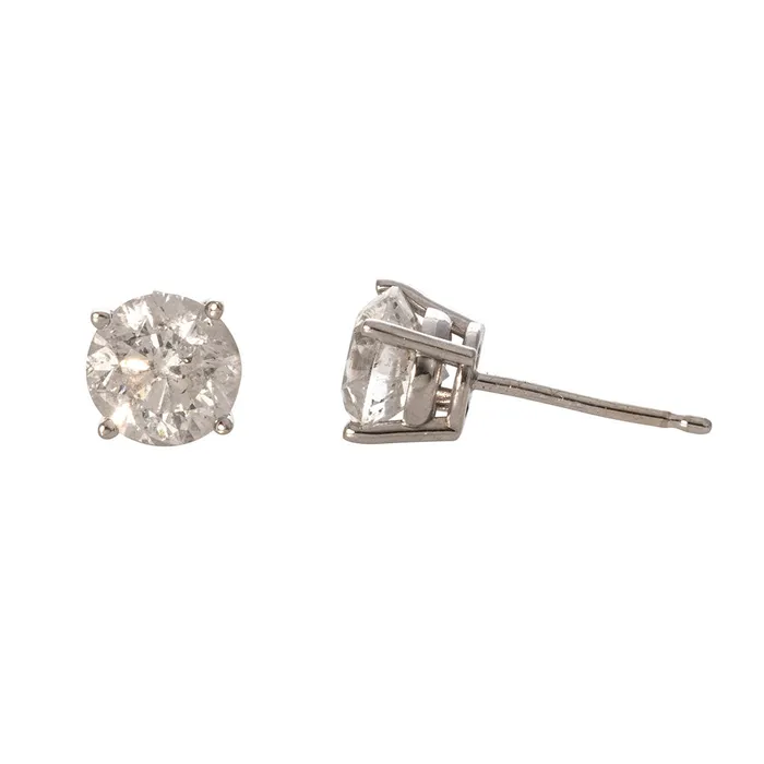 Croghans Earrings 183ct Round Diamond 14K White Gold Stud Earrings