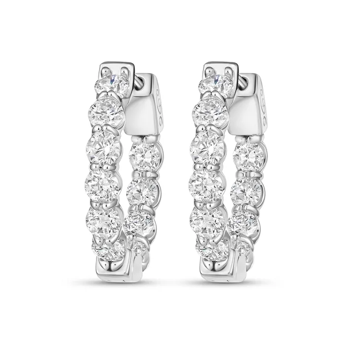Earrings 14K White Gold Inside Out Diamond Hoop Earrings Meierotto Jewelers Earrings 14K White Gold Inside Out Diamond Hoop Earrings Meierotto Jewelers