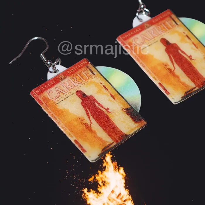 Earrings Carrie 1976 DVD 2D detailed Handmade Earrings Sam Makes Things