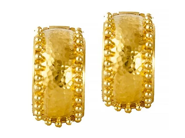 Earrings Elizabeth Locke Elizabeth Locke Granulated Curved Wide Hoop Earrings Earrings Elizabeth Locke Elizabeth Locke Granulated Curved Wide Hoop Earrings