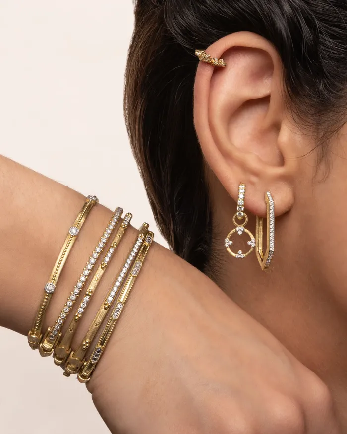 Earrings Jude Frances Provence Champagne Open Circle Trio Earring Charms Jude Frances