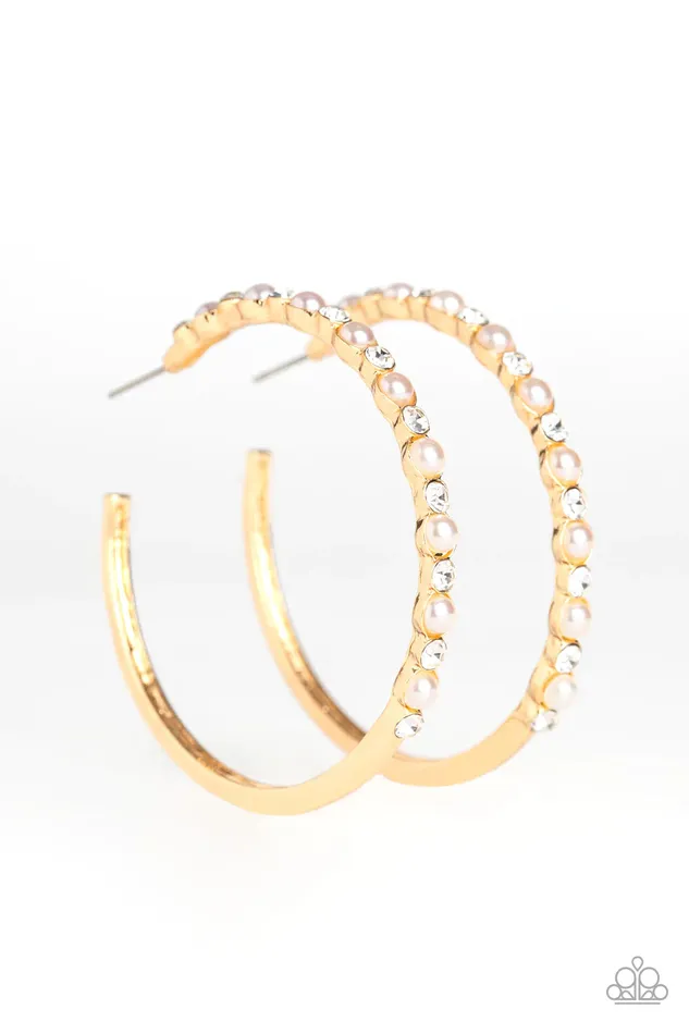 Earrings Paparazzi Earring A Sweeping Success Gold Paparazzi Jewelry