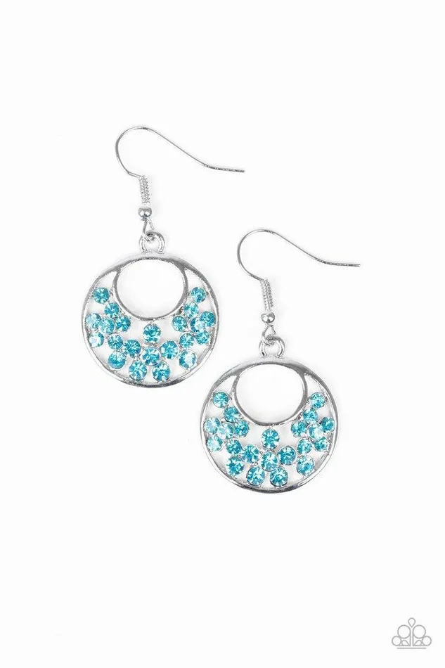 Earrings Paparazzi Earring Sugary Shine Blue Paparazzi Jewelry