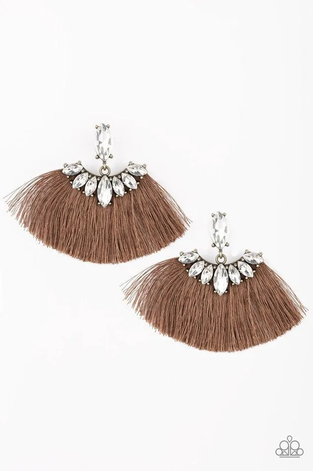 Earrings Paparazzi Jewelry Paparazzi Earring Formal Flair Brown