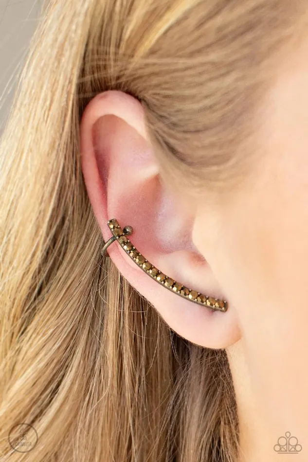 Earrings Paparazzi Jewelry Paparazzi Earring Give Me The SWOOP Brass Post Earring
