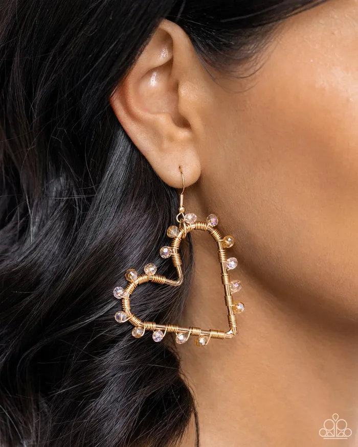 Earrings Paparazzi Jewelry Paparazzi Earring HEART of Your World Gold