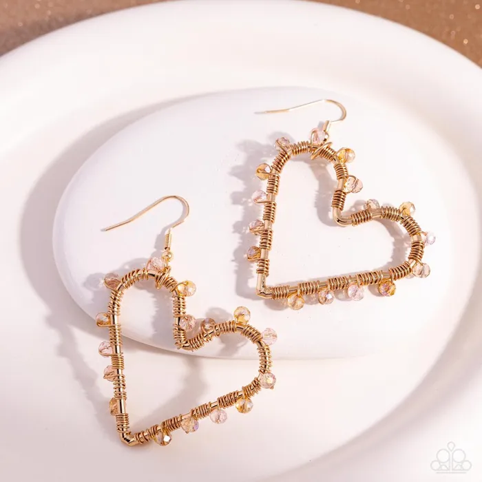 Earrings Paparazzi Jewelry Paparazzi Earring HEART of Your World Gold Earrings Paparazzi Jewelry Paparazzi Earring HEART of Your World Gold