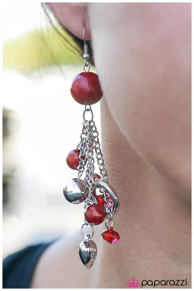 Earrings Paparazzi Jewelry Paparazzi Earring In the Still Of the Night Red