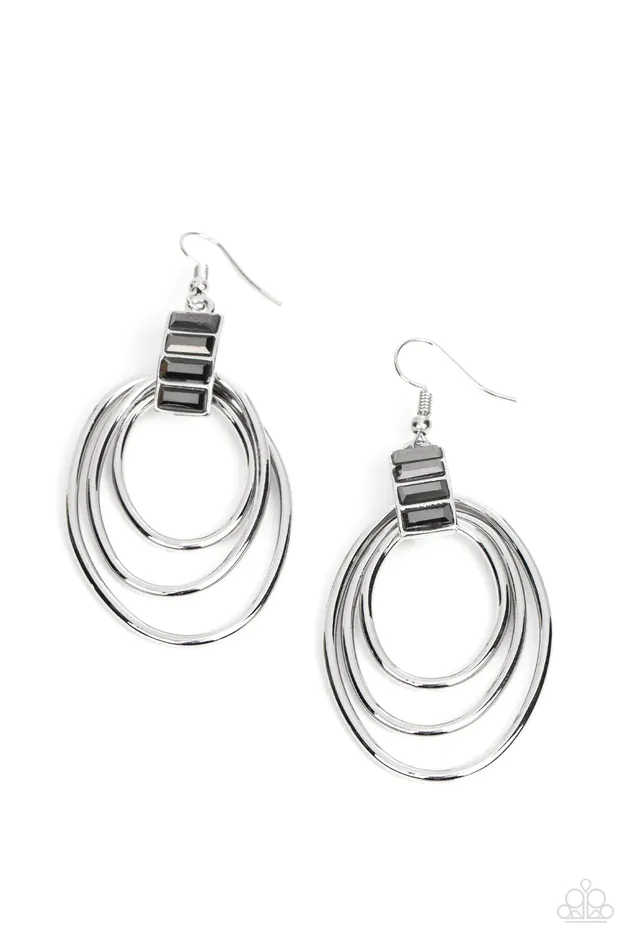 Earrings Paparazzi Jewelry Paparazzi Earring Intergalactic Glamour Silver