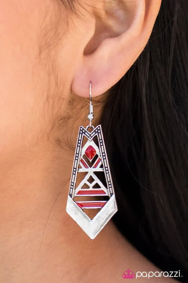 Earrings Paparazzi Jewelry Paparazzi Earring Jungle Adventure Red