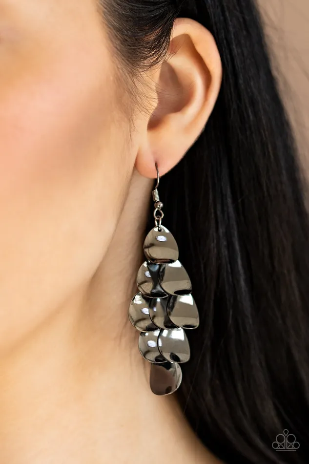 Earrings Paparazzi Jewelry Paparazzi Earring Resplendent Reflection Black