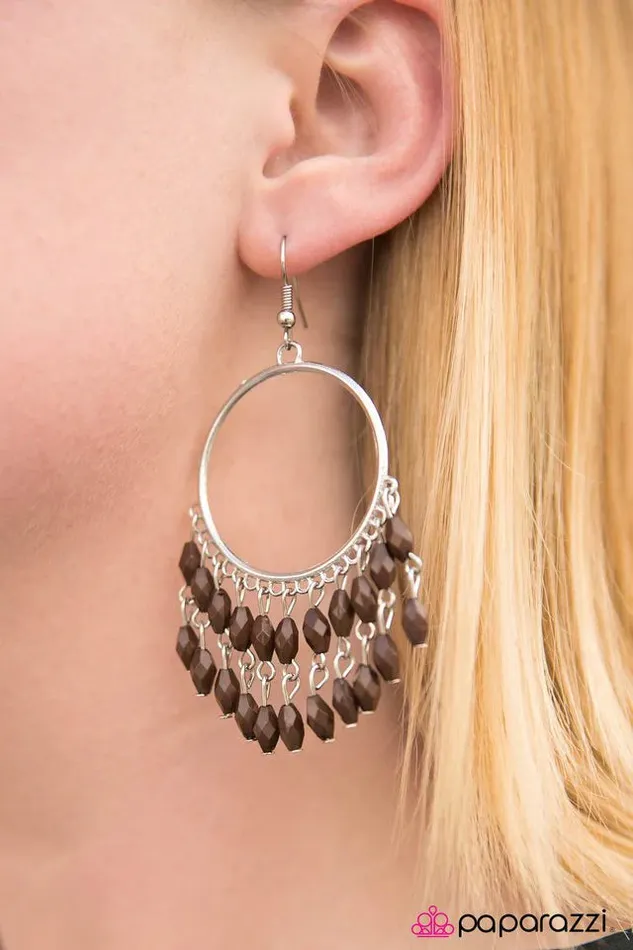 Earrings Paparazzi Jewelry Paparazzi Earring Sporadic Sprinkles Brown