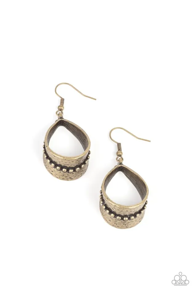 Earrings Paparazzi Jewelry Paparazzi Earring STIRRUP Some Trouble Brass Earrings Paparazzi Jewelry Paparazzi Earring STIRRUP Some Trouble Brass