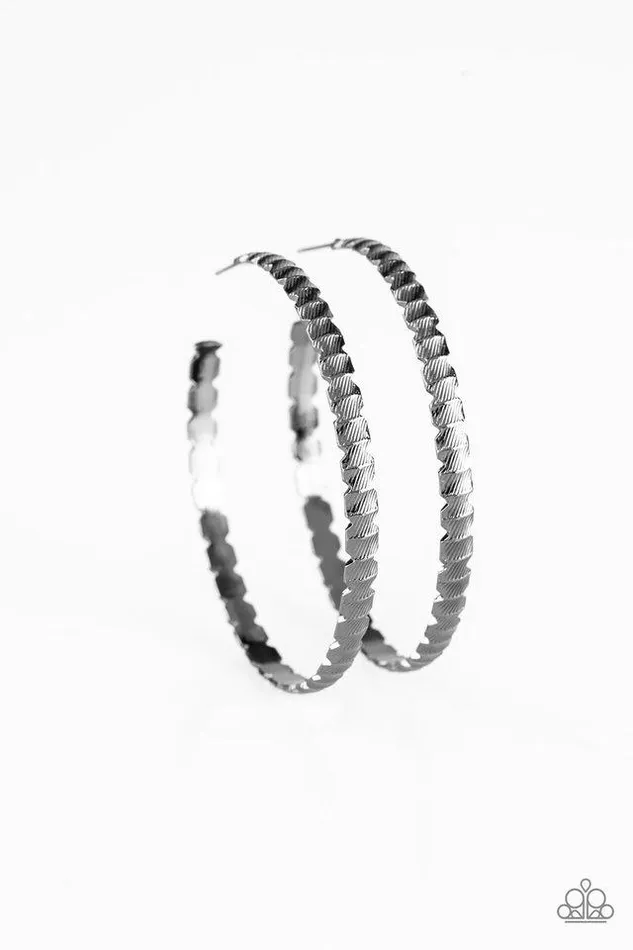 Earrings Paparazzi Jewelry Paparazzi Earring Totally Off The HOOP Black