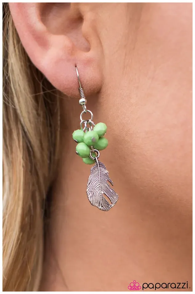 Earrings Paparazzi Jewelry Paparazzi Earring Up Up and Away Green