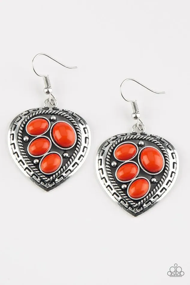 Earrings Paparazzi Jewelry Paparazzi Earring Wild Heart Wonder Orange