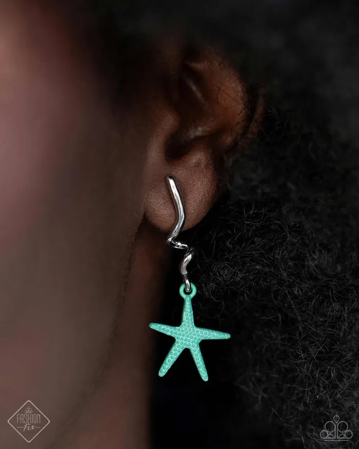 Earrings Paparazzi Jewelry Paparazzi Earring Written in the STARFISH Blue