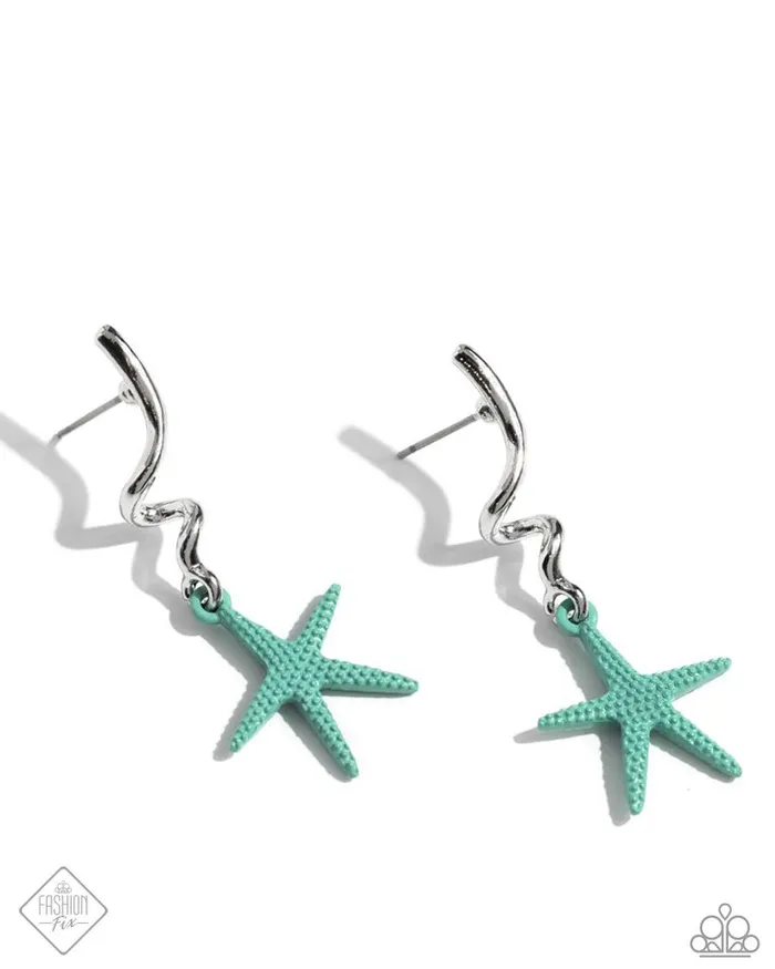 Earrings Paparazzi Jewelry Paparazzi Earring Written in the STARFISH Blue Earrings Paparazzi Jewelry Paparazzi Earring Written in the STARFISH Blue