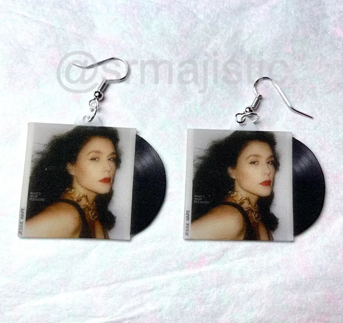 Earrings Sam Makes Things Jessie Ware Whats Your Pleasure Vinyl Album Handmade Earrings Earrings Sam Makes Things Jessie Ware Whats Your Pleasure Vinyl Album Handmade Earrings
