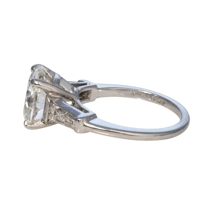 Estate 35ct Old Transitional Cut 45ct Side Baguette Diamond Ring Croghans Rings