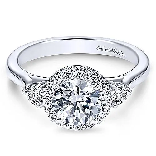 Gabriel Co Rings 14K White Gold Semimount Ring