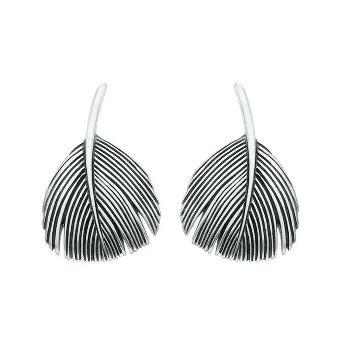 Grainger McKoy Earrings Grainger McKoy Sterling Silver Dove Feather Earrings