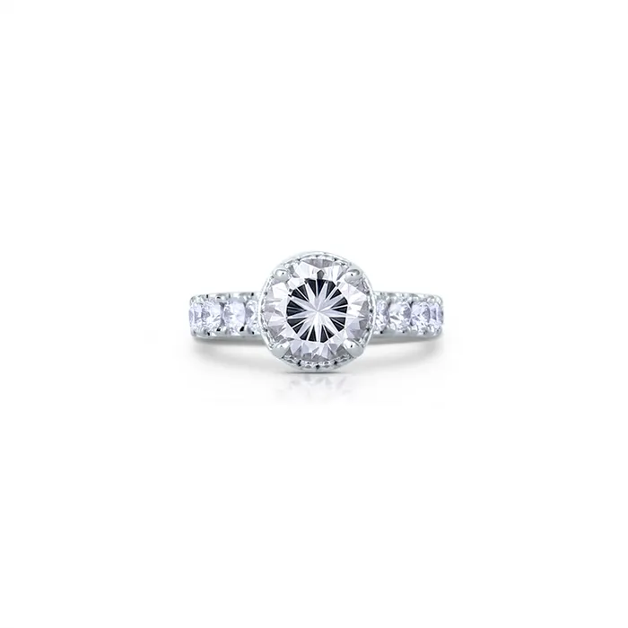 Jack Kelege Rings Jack Kelege 18K White Gold Semi Mount Diamond Ring