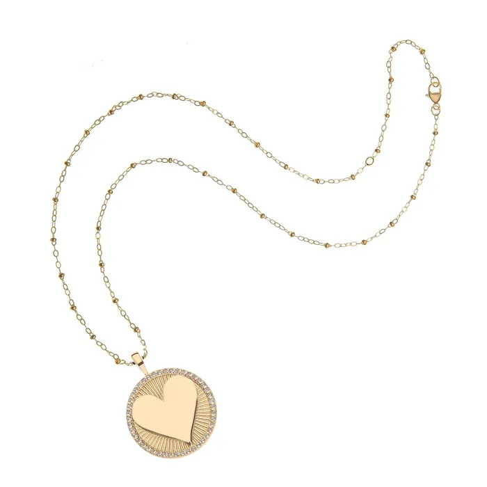 Jane Win Necklaces Jane Win LOVE Embellished Hearts Find Me Pendant Necklace