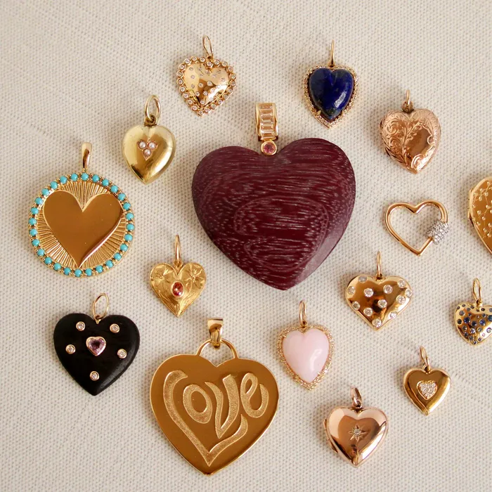 Jane Win Necklaces Jane Win LOVE Embellished Hearts Find Me Pendant Necklace