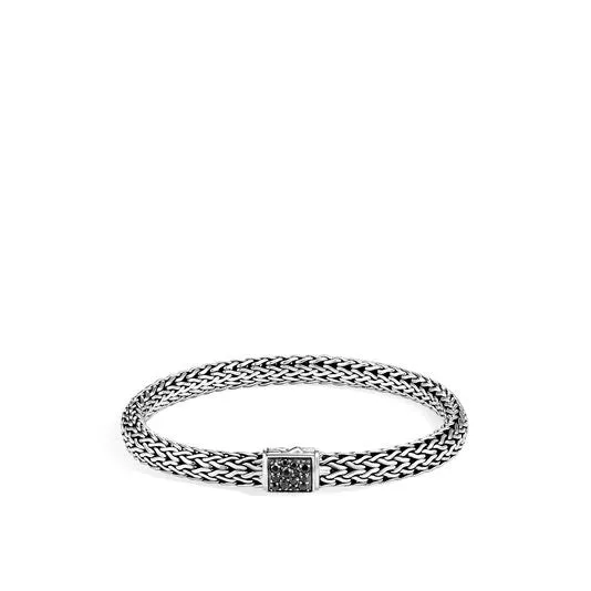 John Hardy Bracelets John Hardy Classic Chain Sterling Silver Small Reversible 65mm Bracelet with Black and Blue Sapphire John Hardy Bracelets John Hardy Classic Chain Sterling Silver Small Reversible 65mm Bracelet with Black and Blue Sapphire